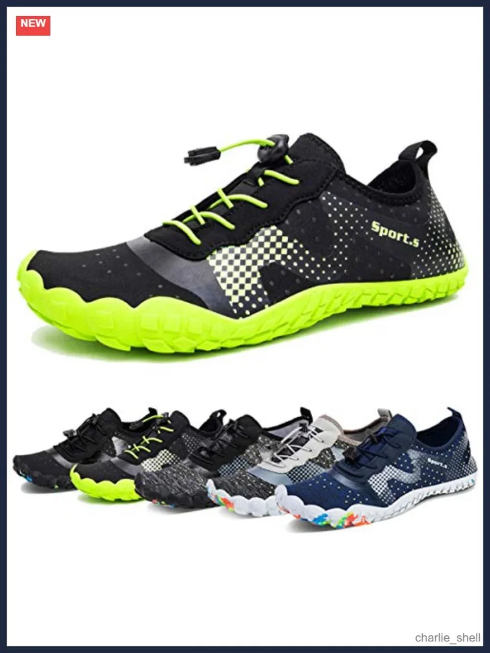 Men's Quick-Dry Water Shoes Athletic Barefoot Aqua Socks for Kayaking Boating